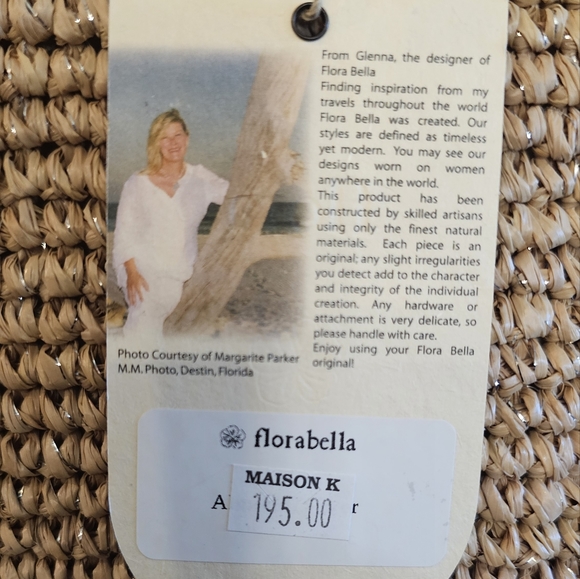 Sold Floral Bella Tan gold Woven Suede Fringe Handbag Purse - Picture 5 of 8